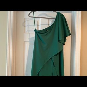 Gabrielle union green one shoulder jumpsuit